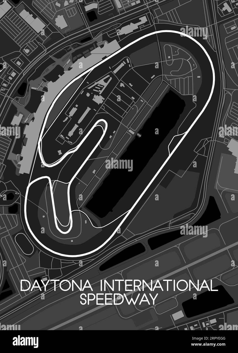 Daytona International Speedway - Road Course map Stock Vector