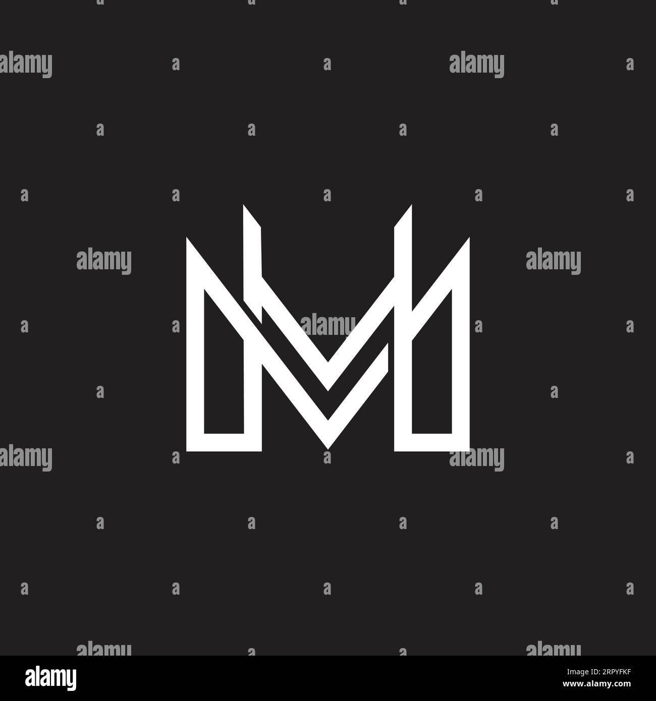 letter mm hm overlap infinity logo vector Stock Vector