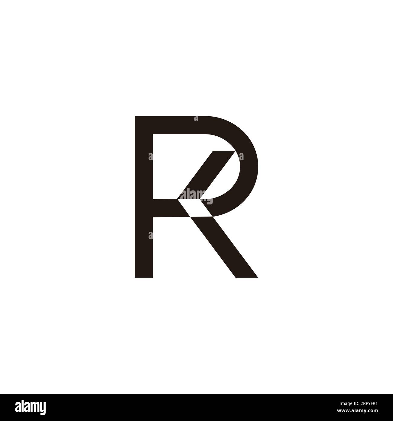 letter rk simple linked line logo vector Stock Vector