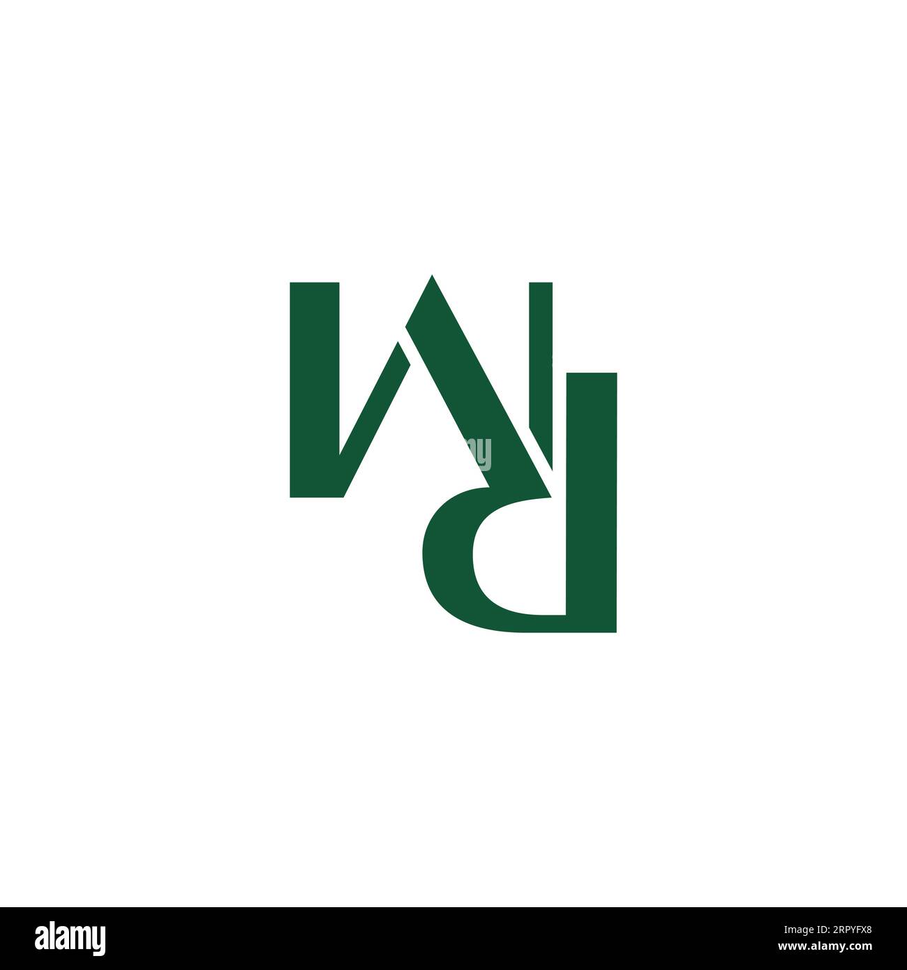 letter wd linked font simple logo vector Stock Vector