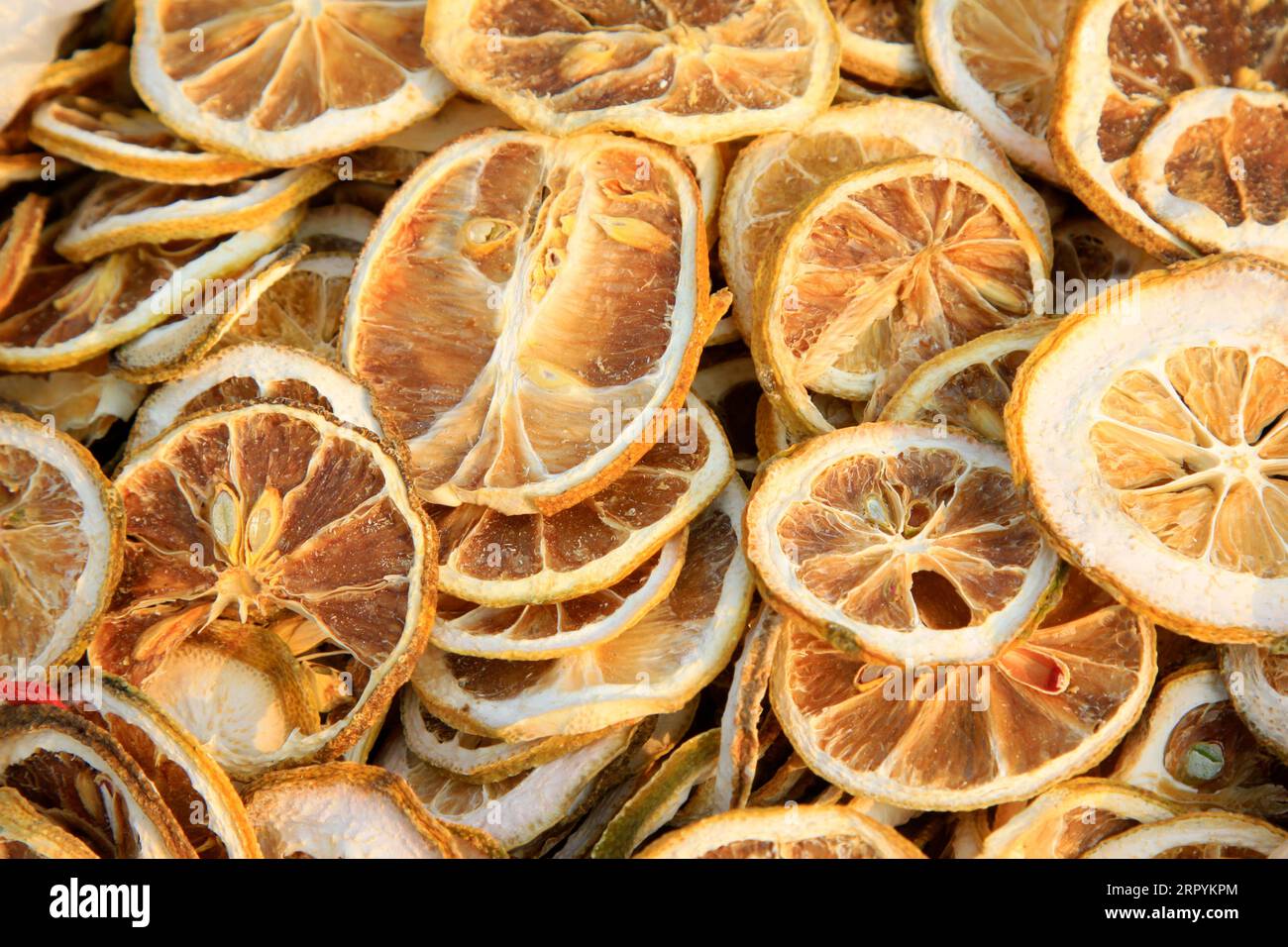 Chinese herbal medicine drying lemon slice, closeup of photo Stock Photo