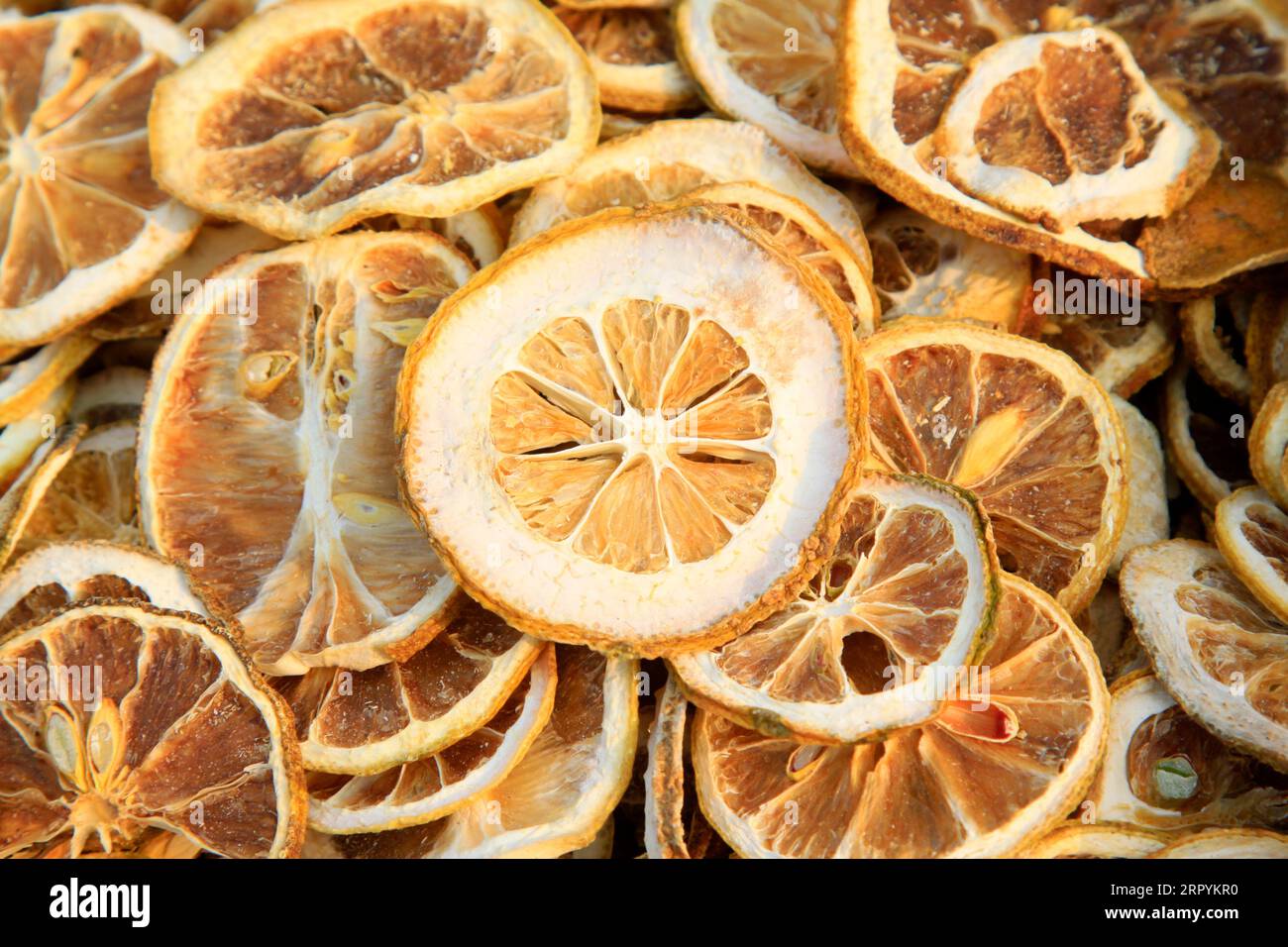 Chinese herbal medicine drying lemon slice, closeup of photo Stock Photo