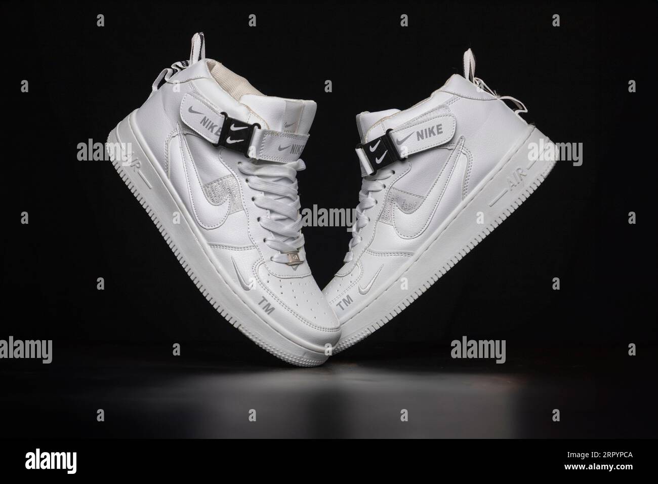 White nike air force one trainers hi-res stock photography and images -  Alamy