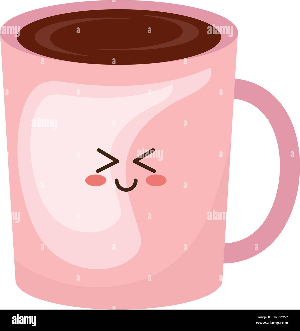 Coffee Mug Kawaii, Stock vector