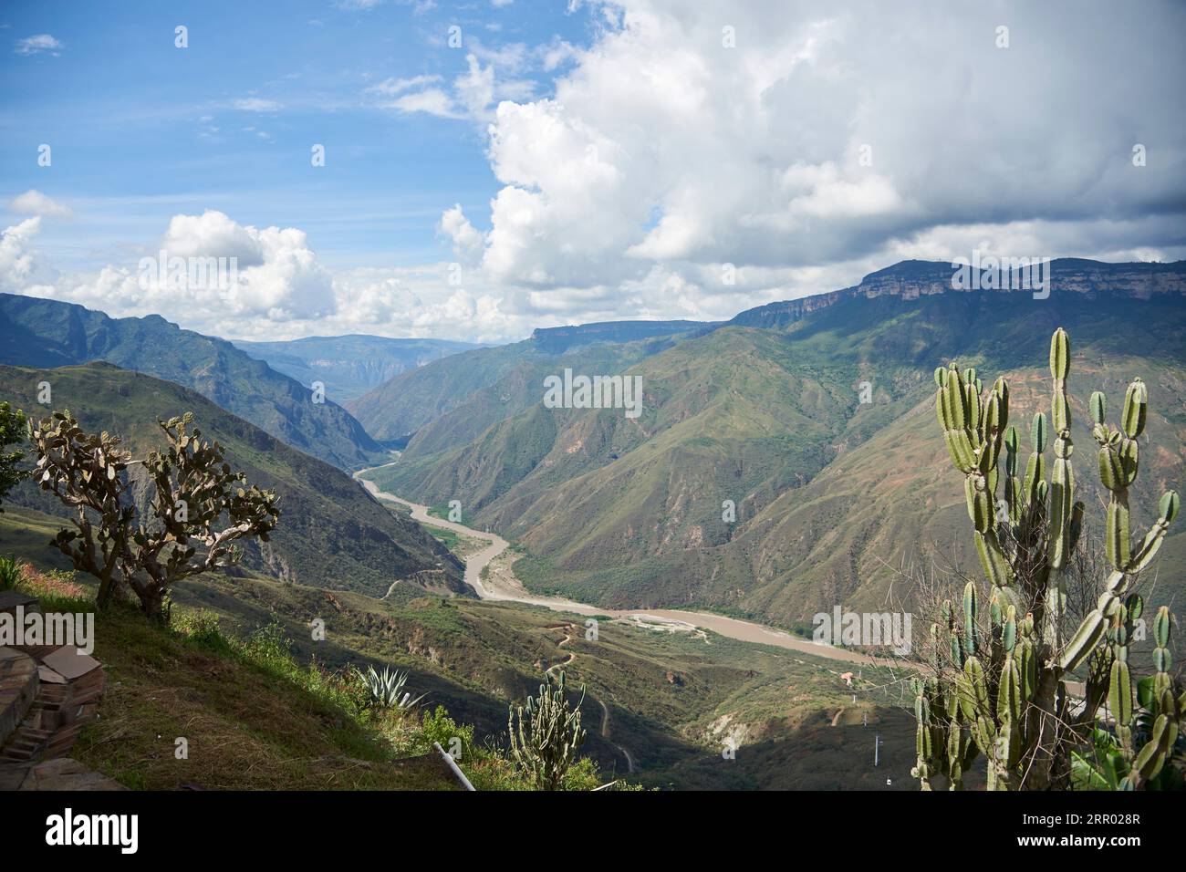 Chicamocha Canyon, mountainous landscape of the Colombian Andes, in ...