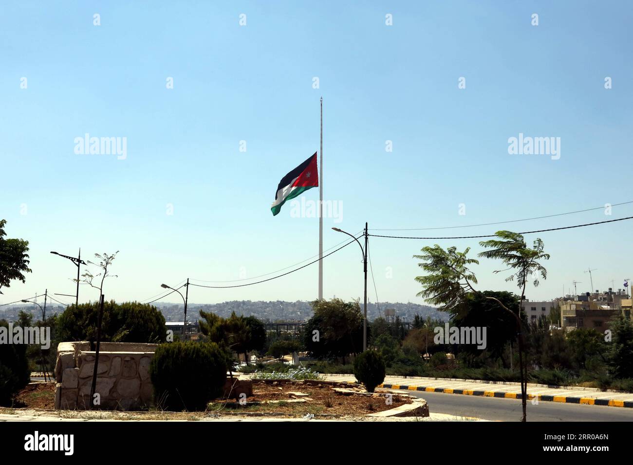 200805 AMMAN, Aug. 5, 2020 Jordanian national flag is seen at