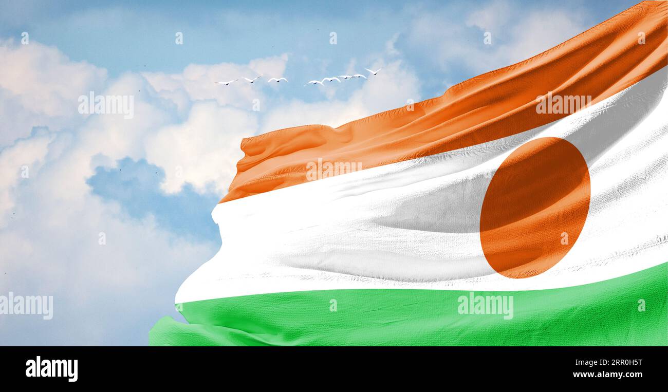 Flag of Niger The military takeover in one of west Africa’s more stable states Stock Photo