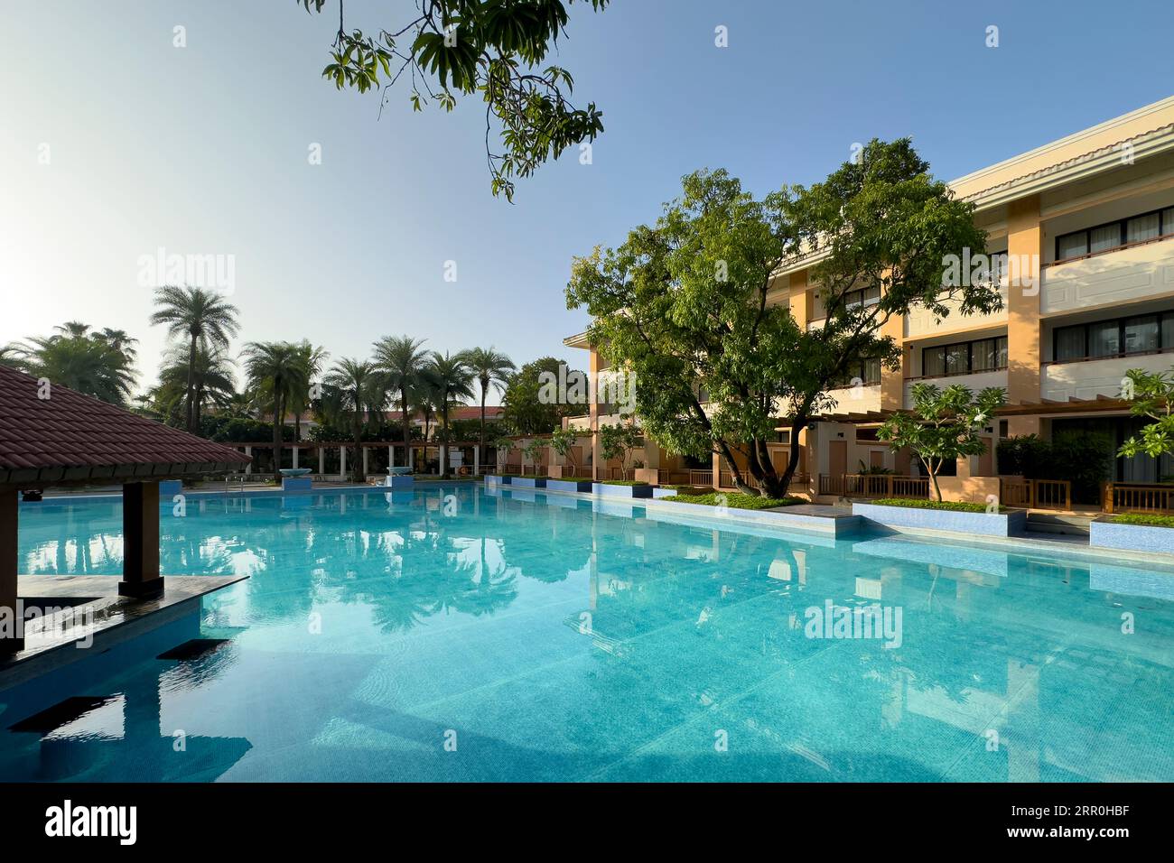 The swimming pool at Radisson Hotel located in Alibaug a beachside town