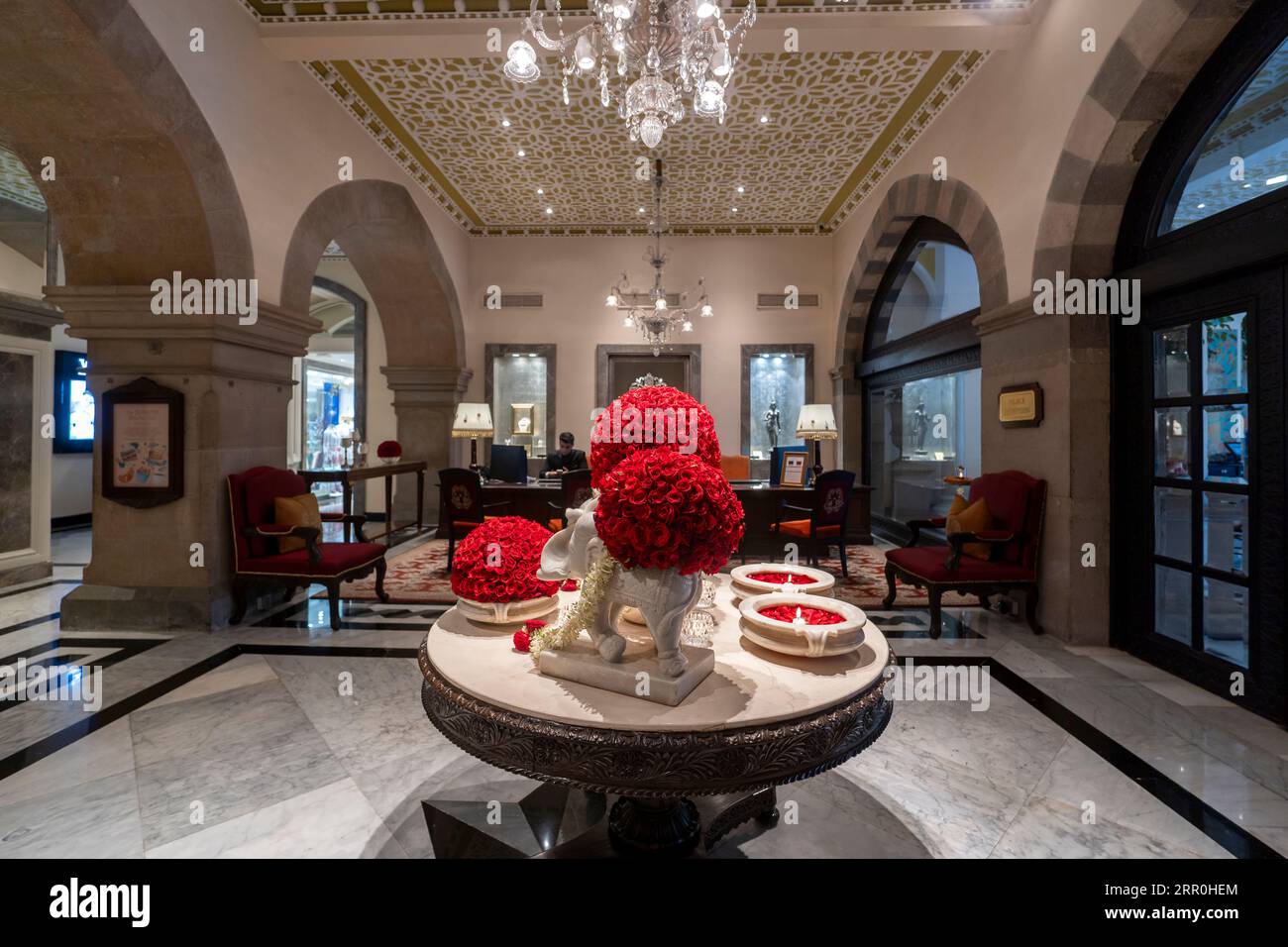Interior of the Taj Mahal Palace, a heritage five-star luxury hotel ...