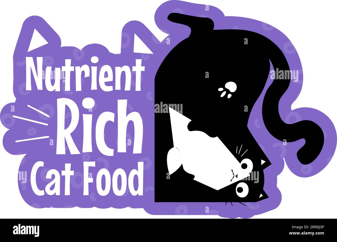 Nutrient rich cat food, label for packages vector Stock Vector Image