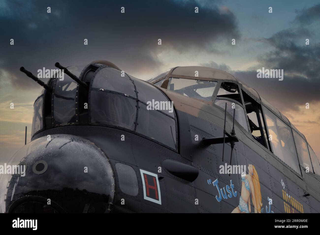 East Kirkby, Lincolnshire, UK, 2023. The Avro Lancaster is a British Second World War heavy bomber. Stock Photo