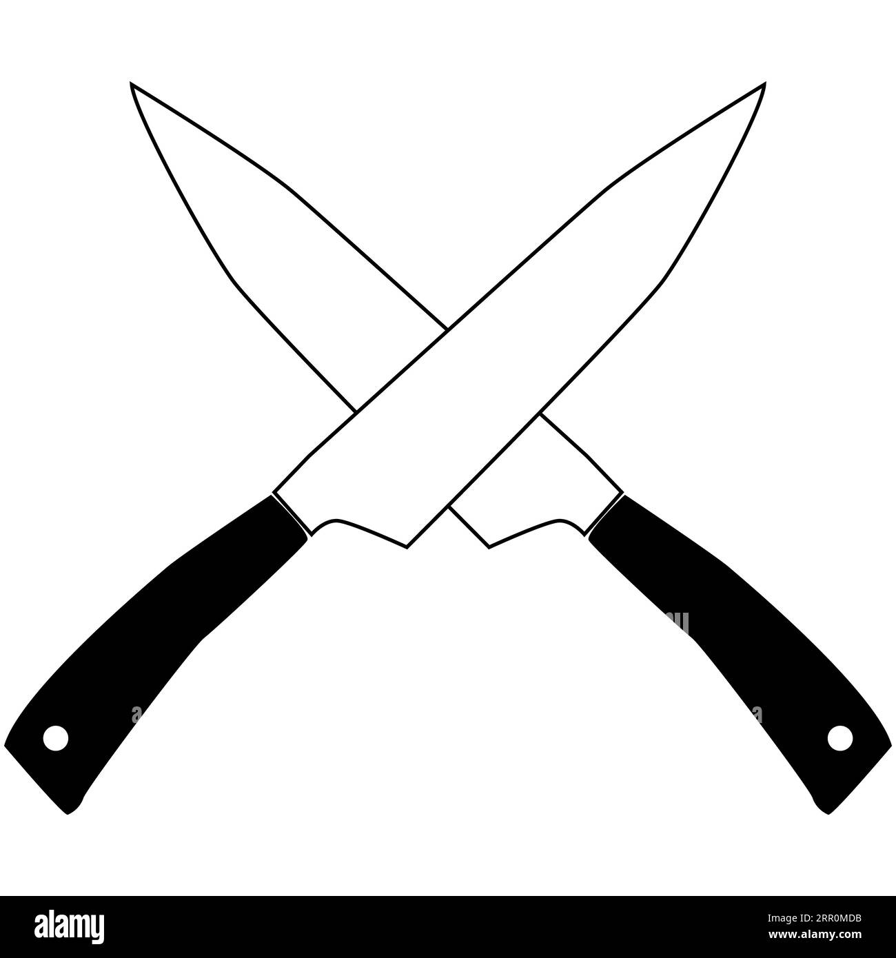 crossed cleavers knives icon. cleaver knife stamping sign. crossed