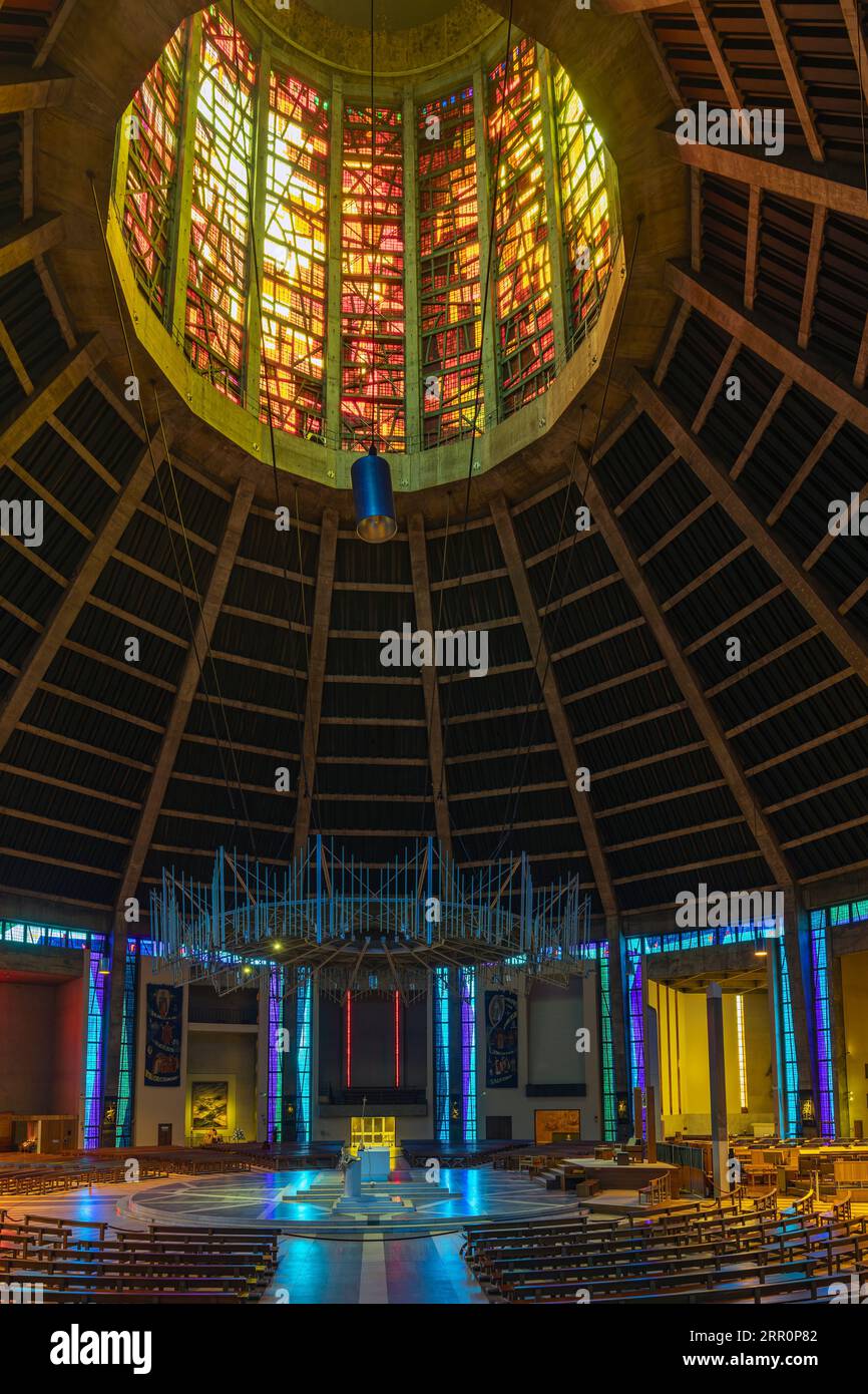 Interior of Liverpool Metropolitan Cathedral, Merseyside, Liverpool, UK Stock Photo