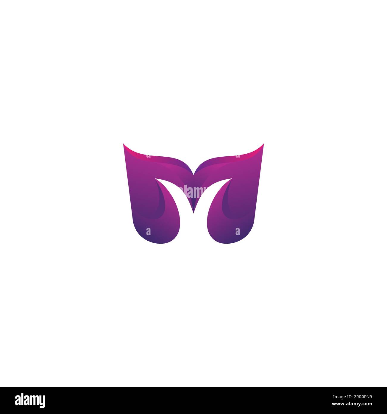 M Abstract logo Design. Letter M With Purple Color Combination Stock