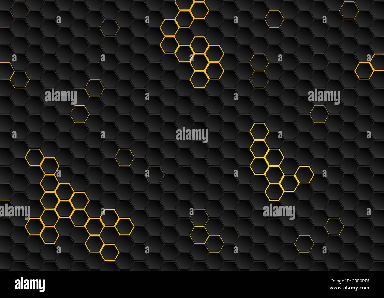Abstract black hexagons tech geometric background. Vector design Stock ...