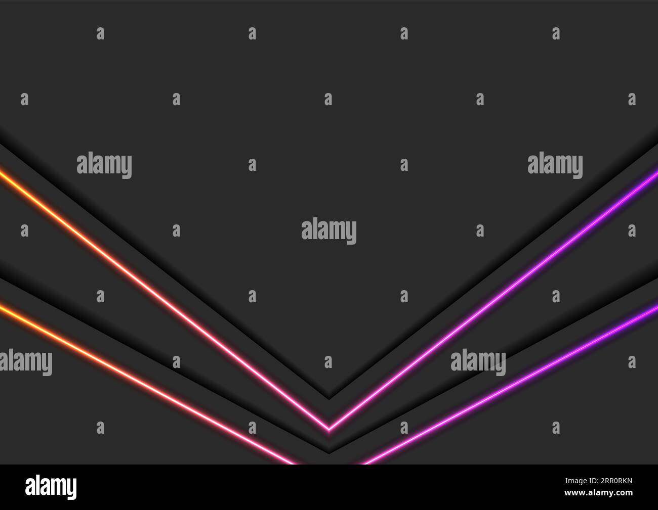 Black abstract arrows tech background with bright neon lines. Vector ...