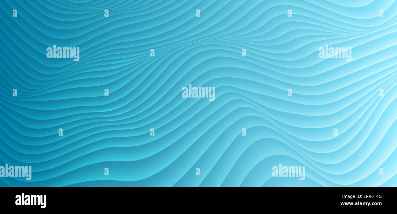 Abstract smooth blue 3d curved waves refraction geometric background ...