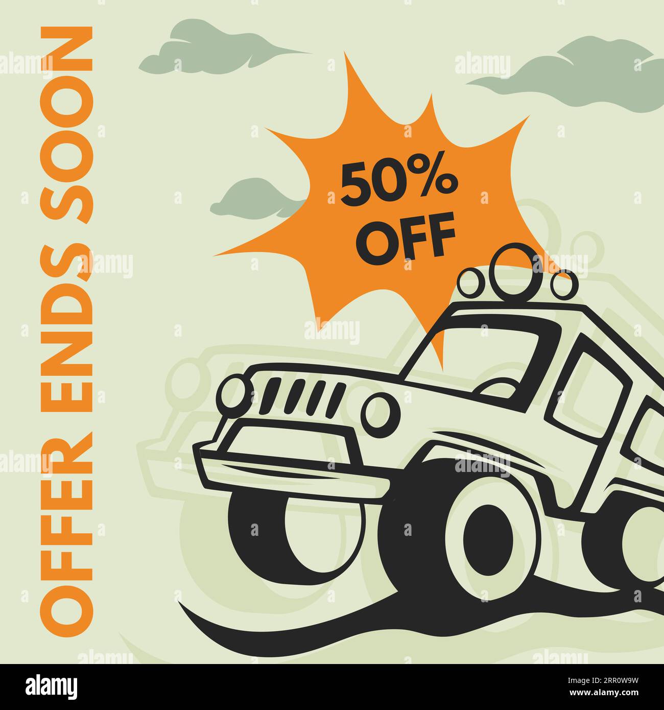 Extreme adventure driving, offer ends soon banner Stock Vector