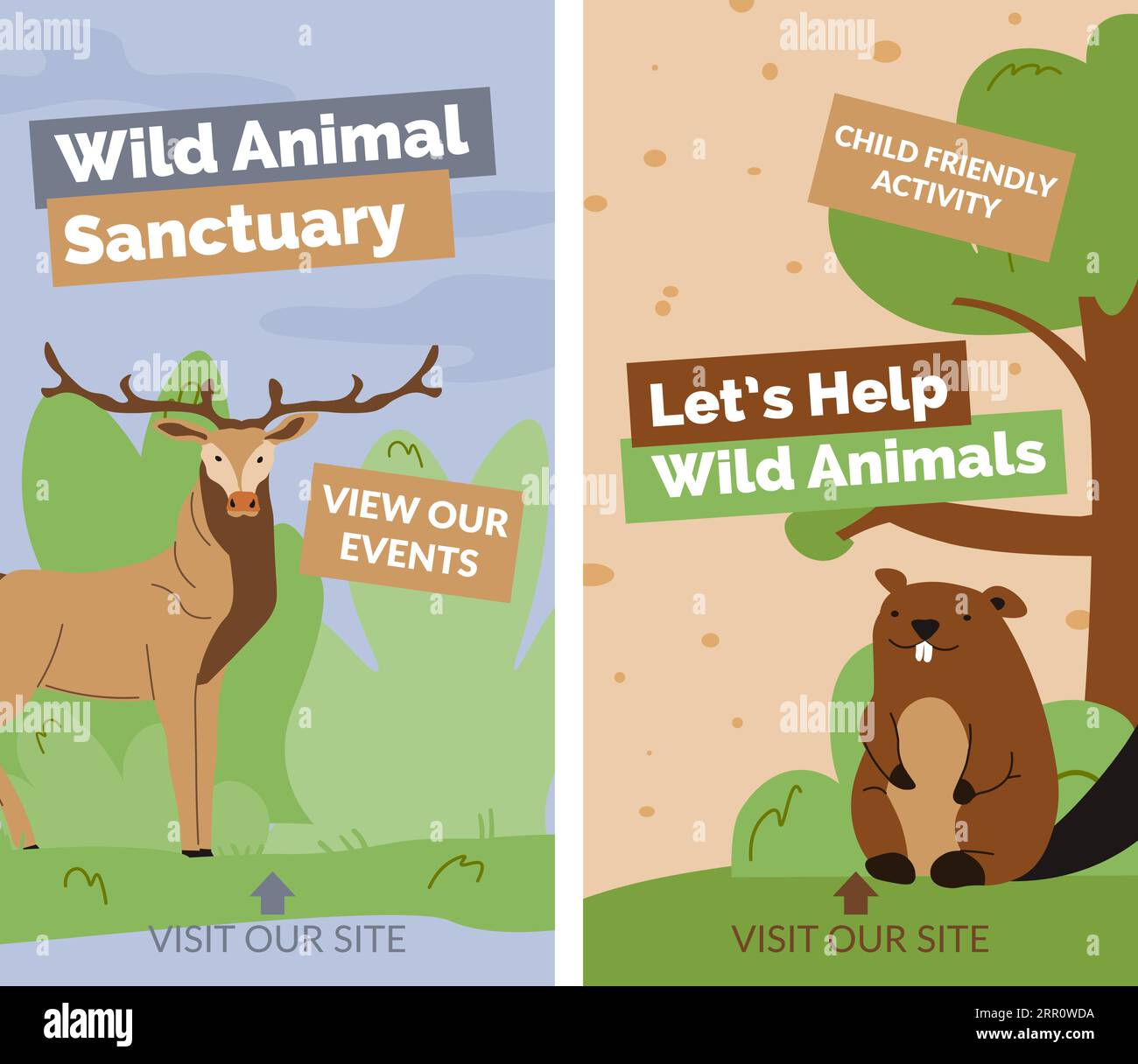 Wild animal sanctuary, child friendly activity Stock Vector Image & Art ...