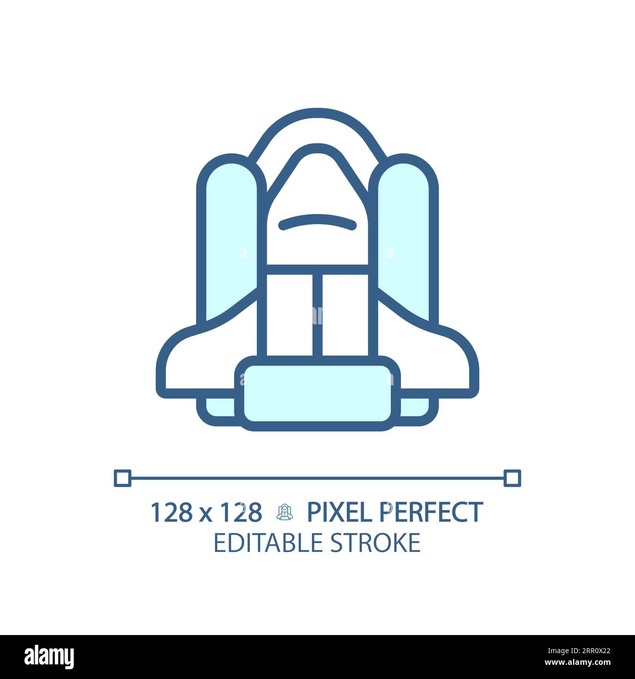 Space shuttle pixel perfect light blue icon Stock Vector