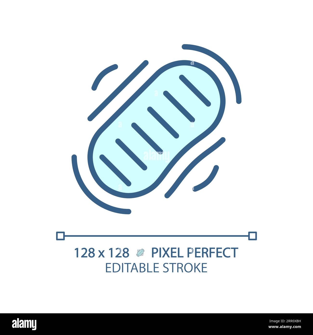 Moon footprint pixel perfect light blue icon Stock Vector