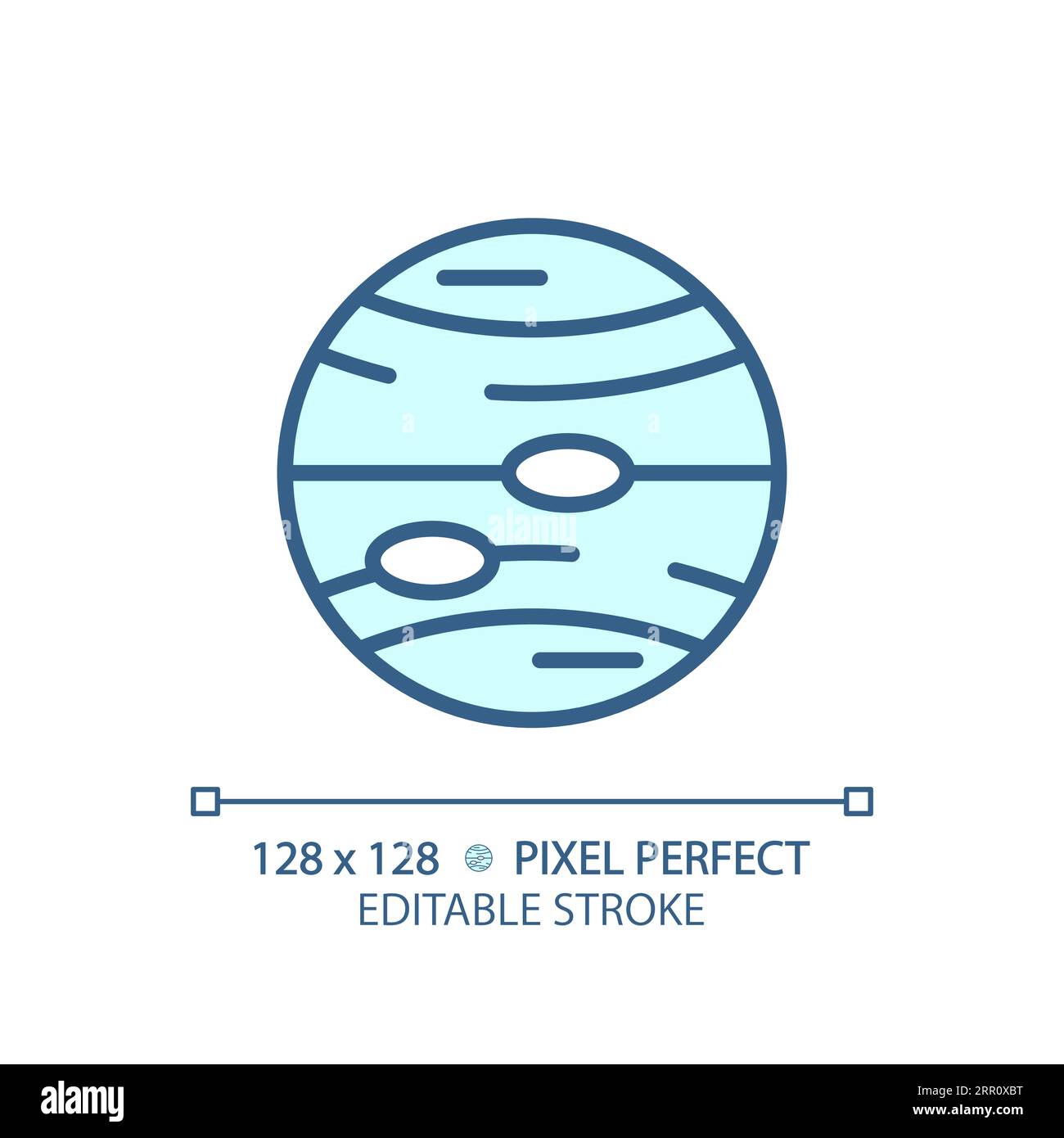Jupiter pixel perfect light blue icon Stock Vector