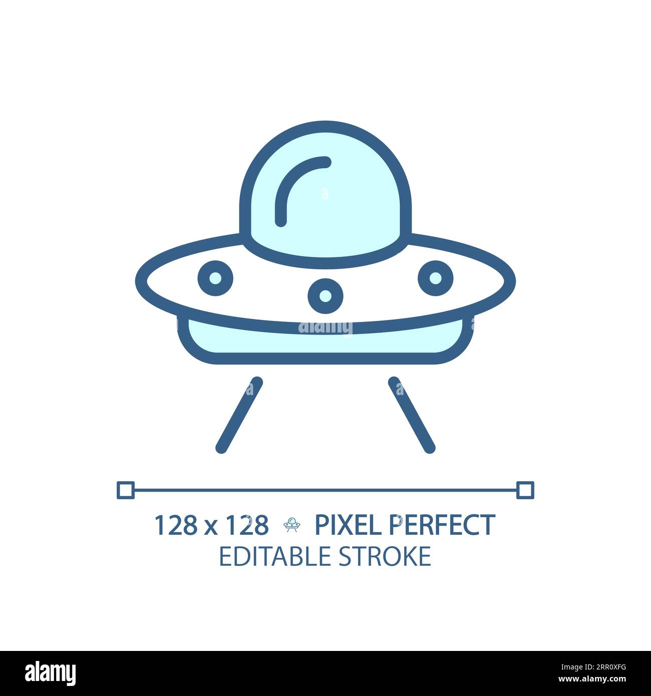 Ufo pixel perfect light blue icon Stock Vector