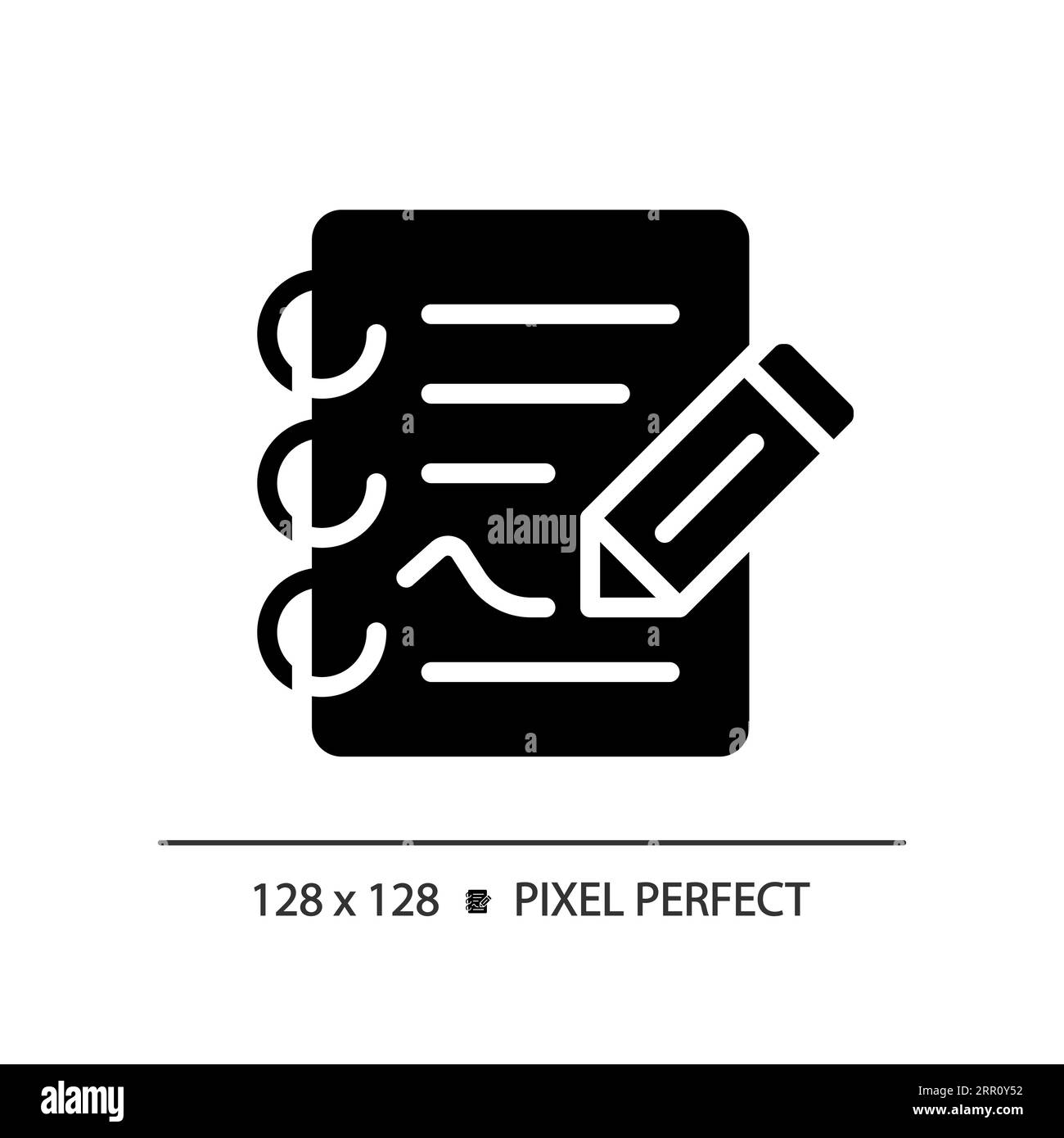2D glyph style report solid icon Stock Vector