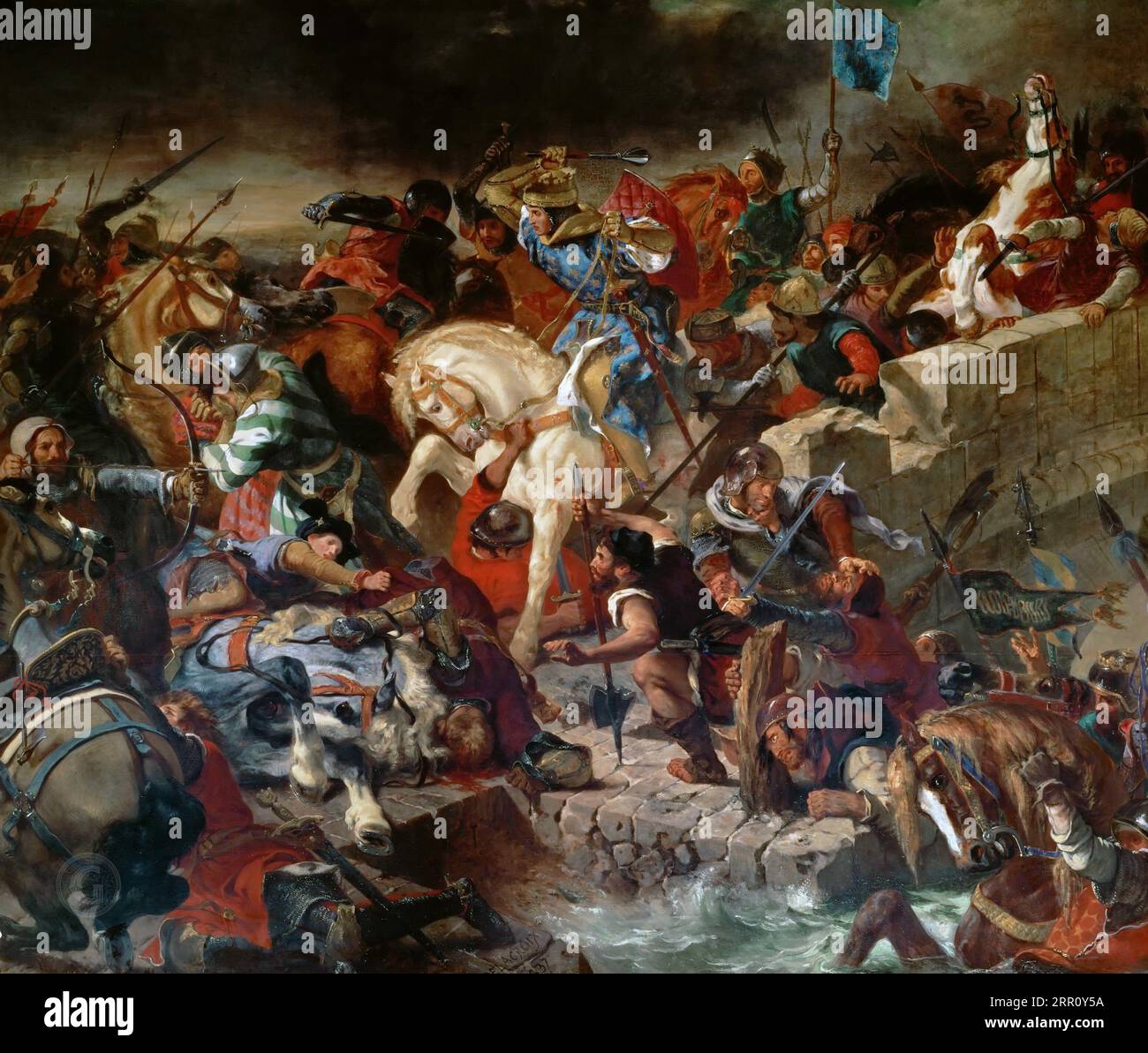 Delacroix,Eugene -- The Battle of Taillebourg between Louis IX, King of France, and Henry III, King of England; July 21, 1242  1837, 48 Stock Photo