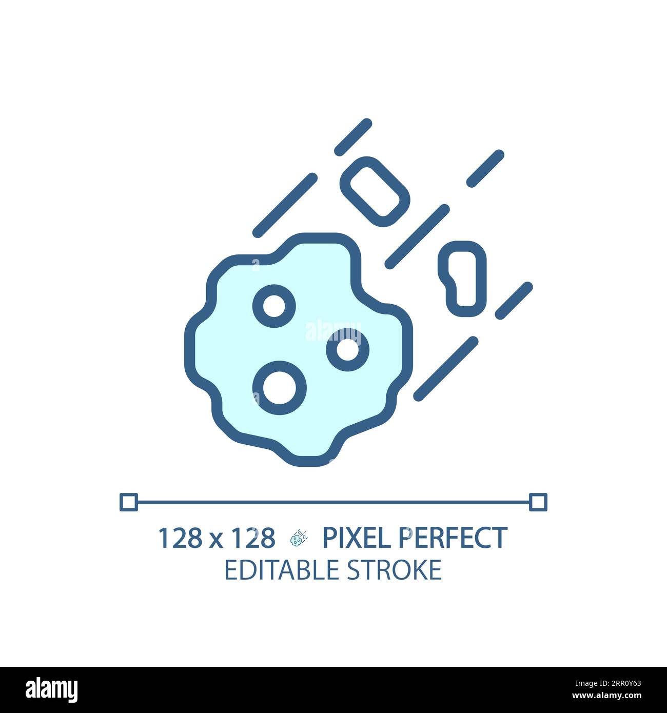 Asteroid pixel perfect light blue icon Stock Vector