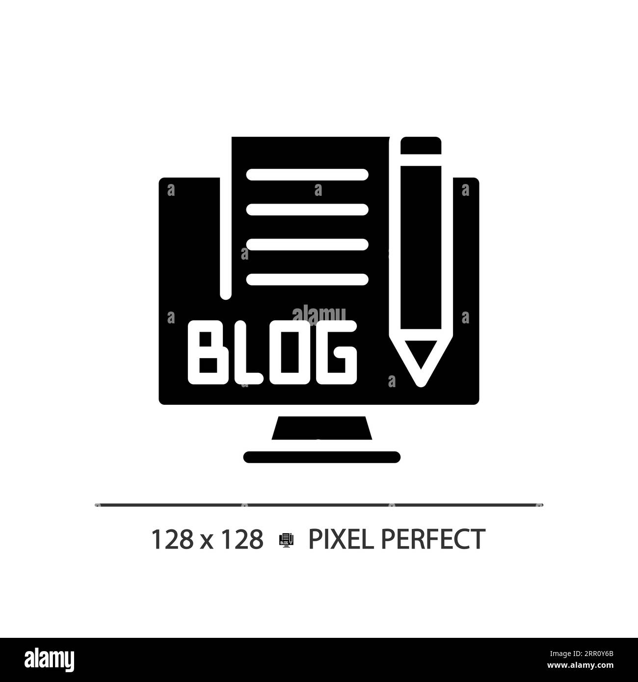 2D glyph style blog solid icon Stock Vector