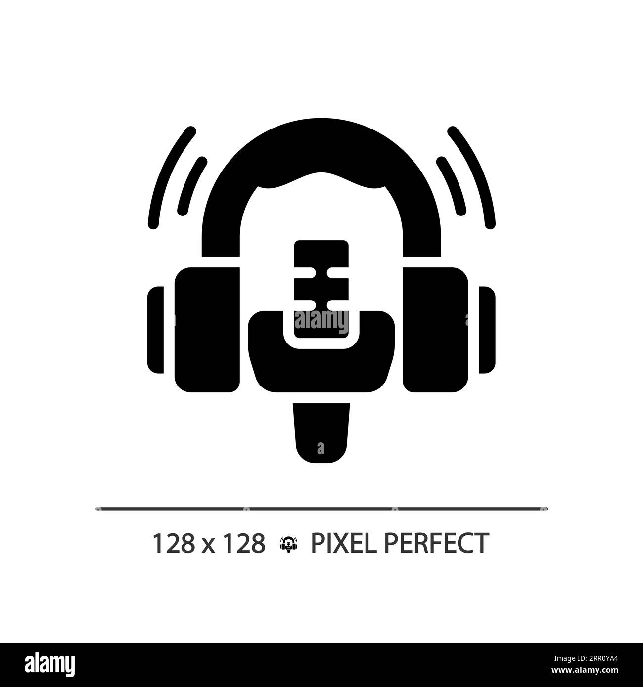 2D glyph style broadcasting solid icon Stock Vector