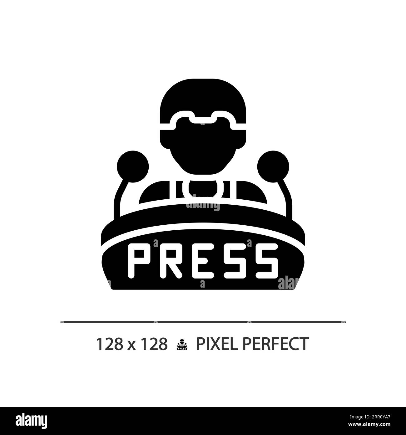 2D glyph style press conference solid icon Stock Vector