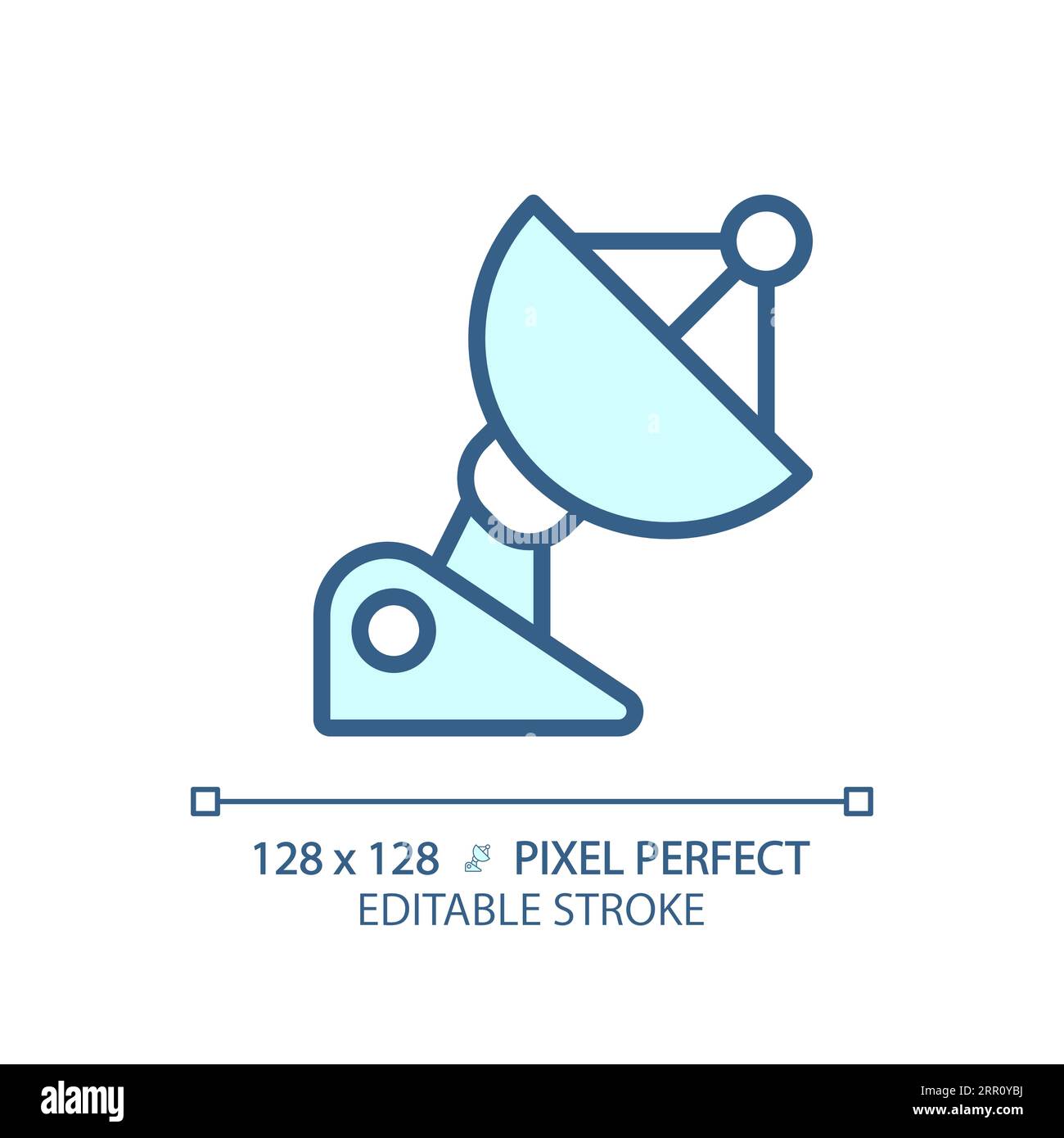 Parabolic dish pixel perfect light blue icon Stock Vector