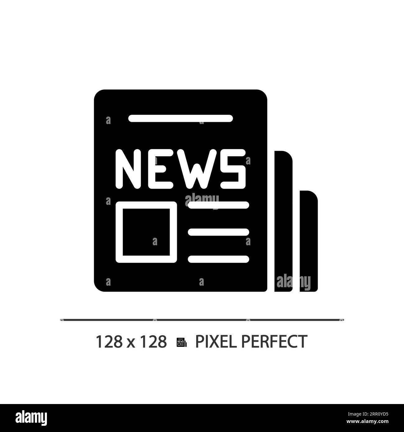 2D glyph style newspaper solid icon Stock Vector