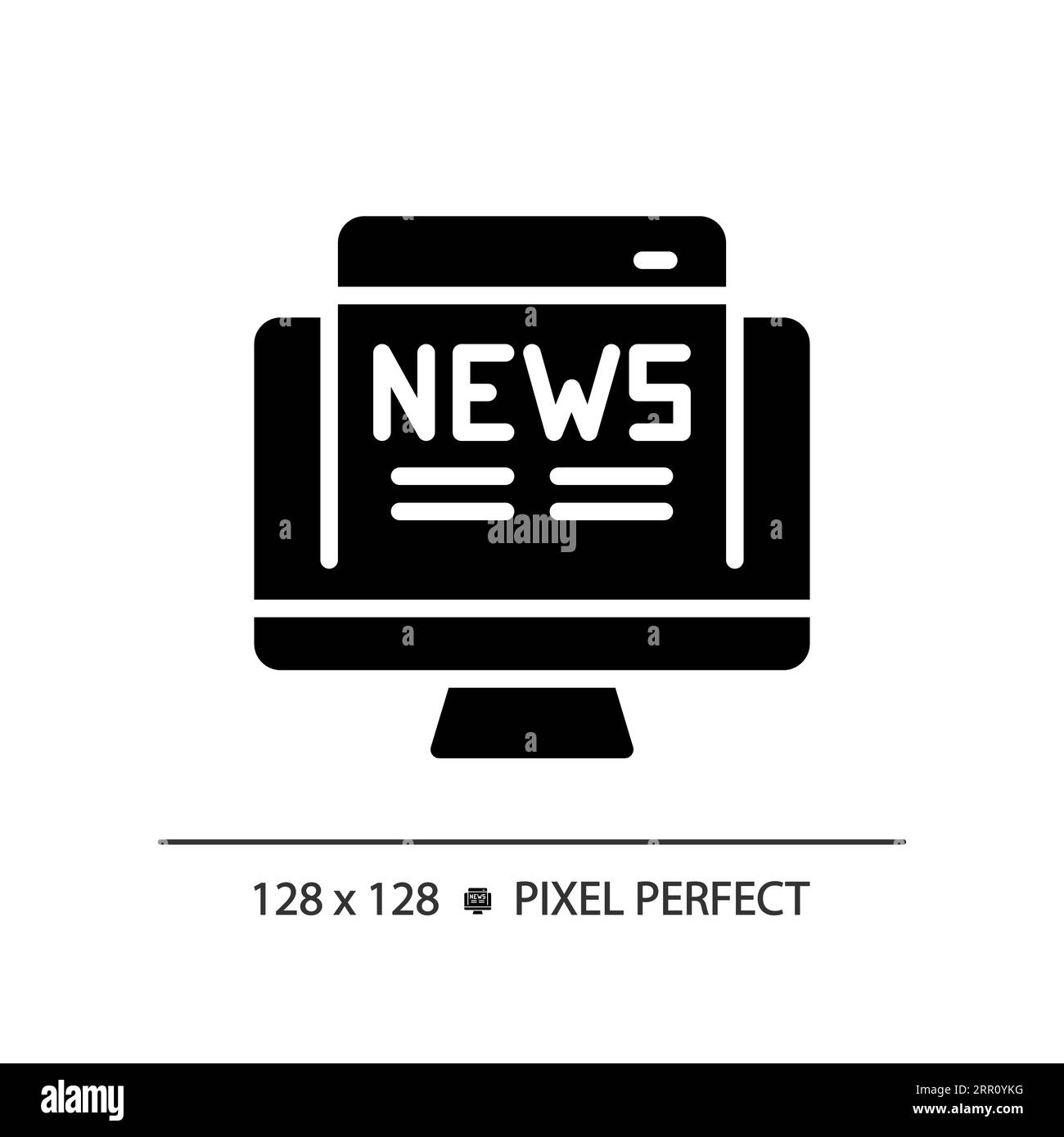 2D glyph style online news solid icon Stock Vector
