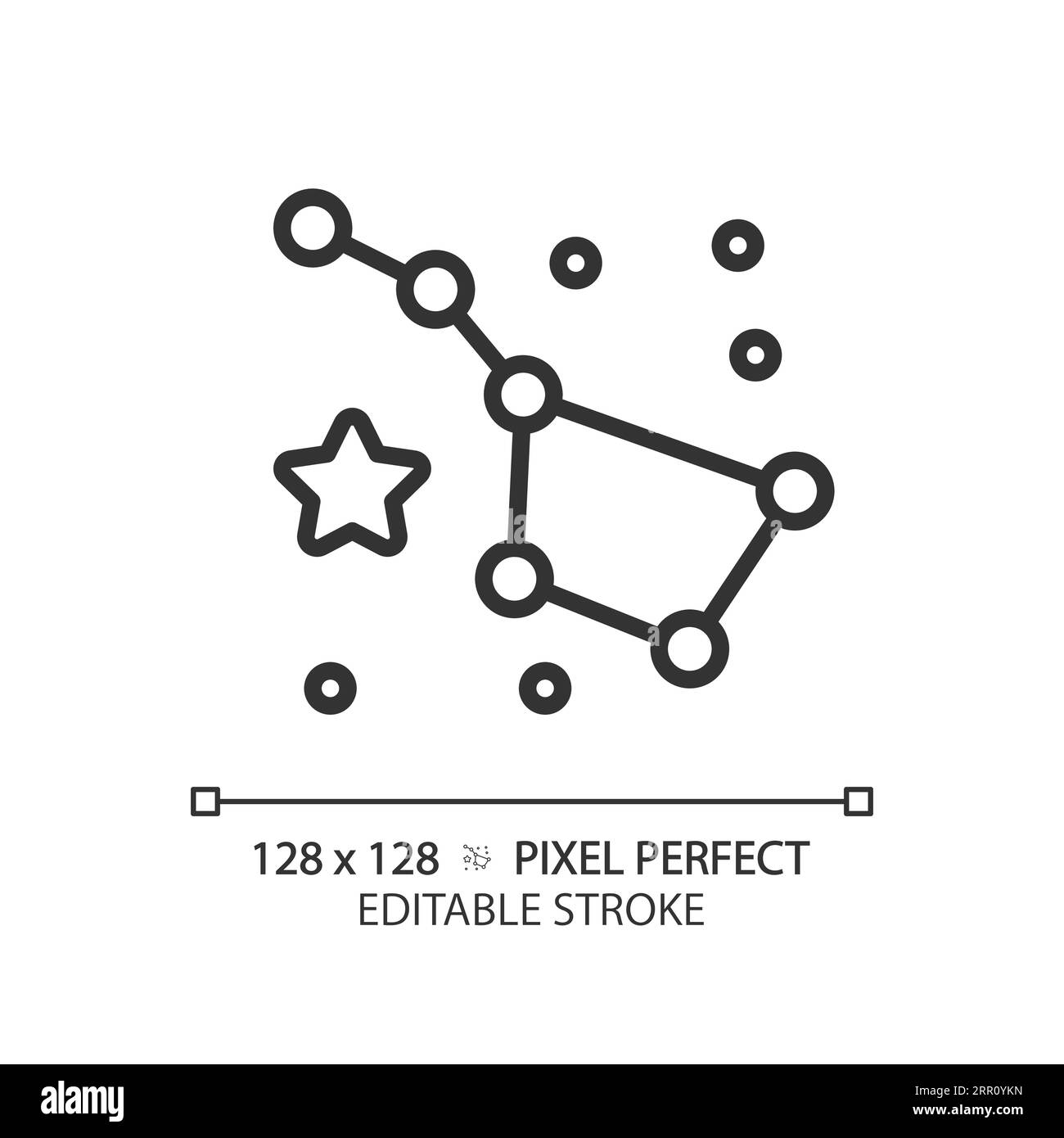Constellation pixel perfect linear icon Stock Vector