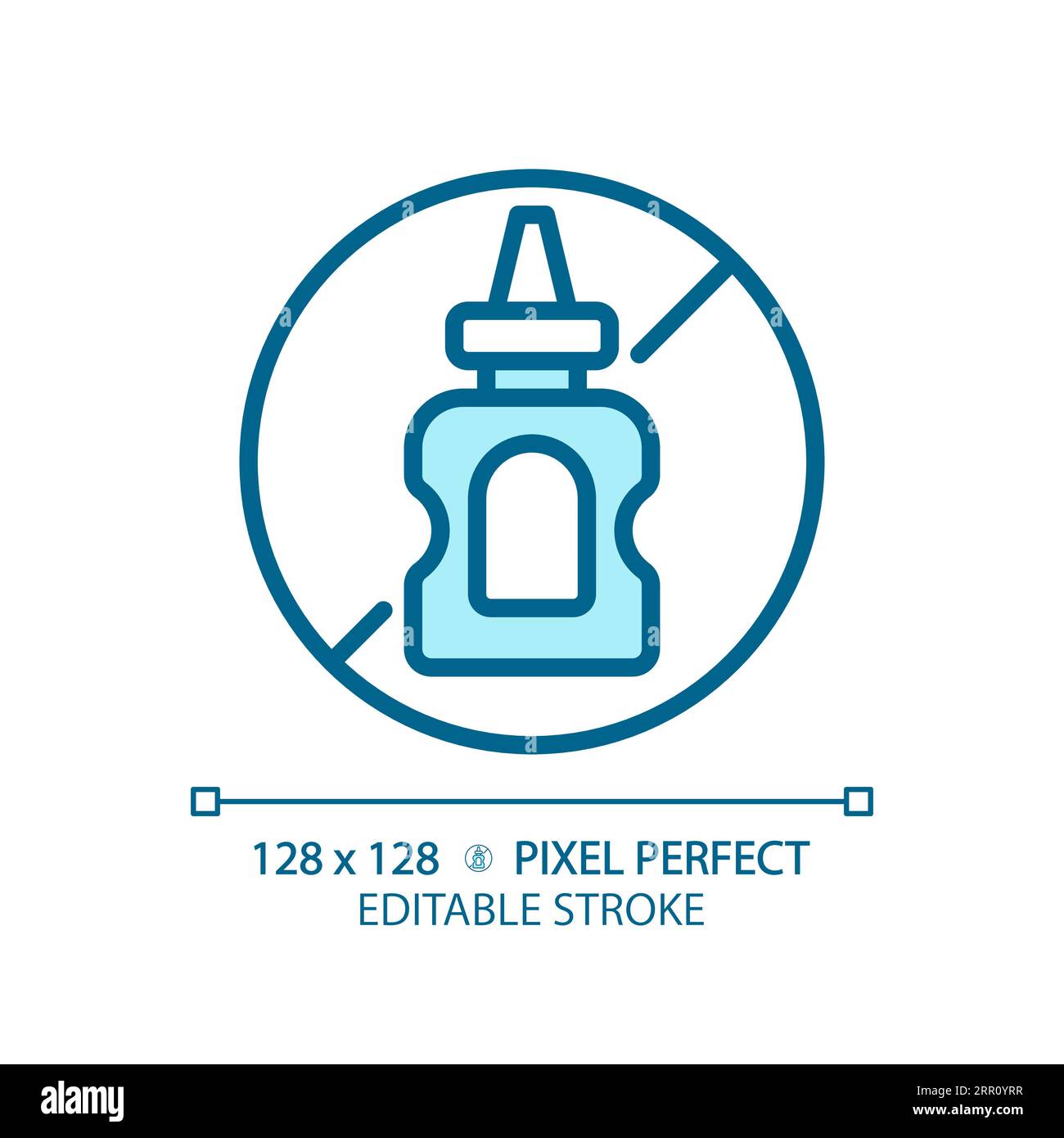 2D customizable thin linear blue mustard free icon Stock Vector