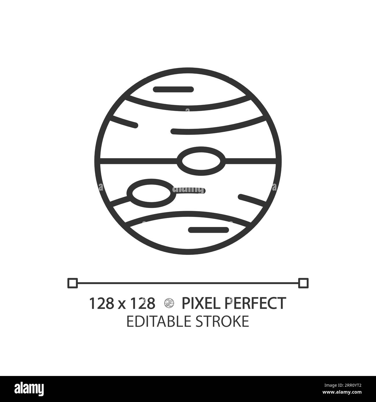 Jupiter pixel perfect linear icon Stock Vector