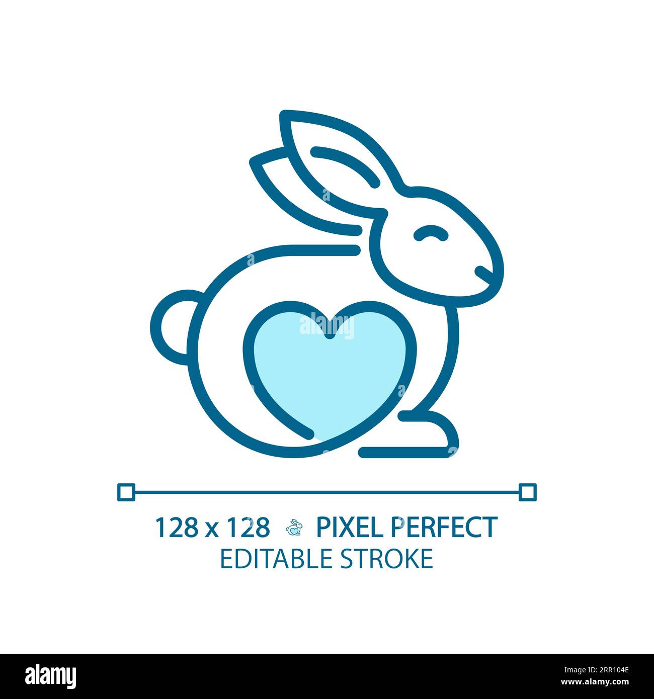 2D customizable thin linear blue cruelty free icon Stock Vector