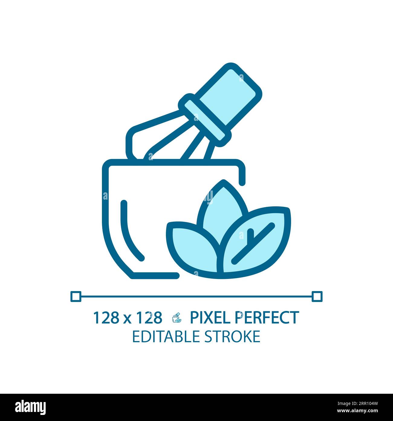 2D customizable thin linear blue herbal icon Stock Vector