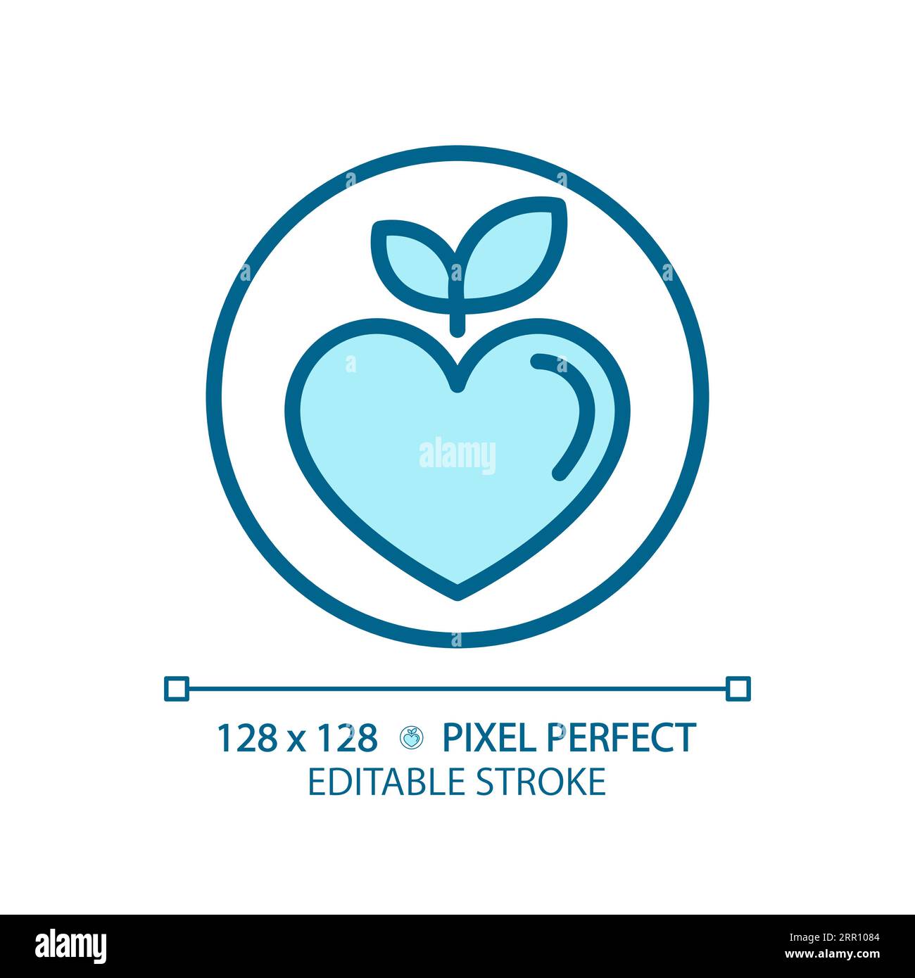 2D customizable thin linear blue healthy food icon Stock Vector