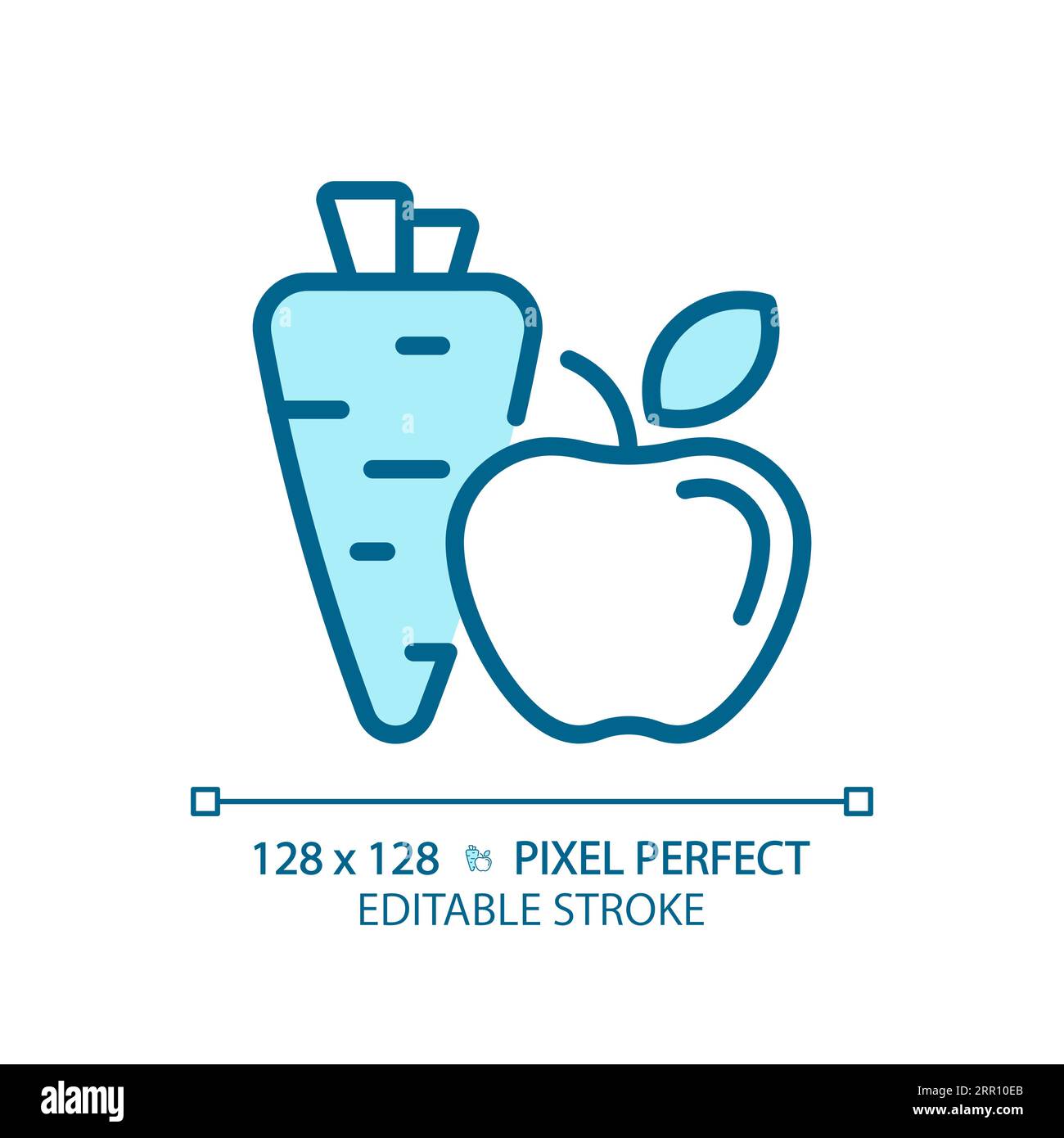 2D customizable thin linear blue healthy diet icon Stock Vector
