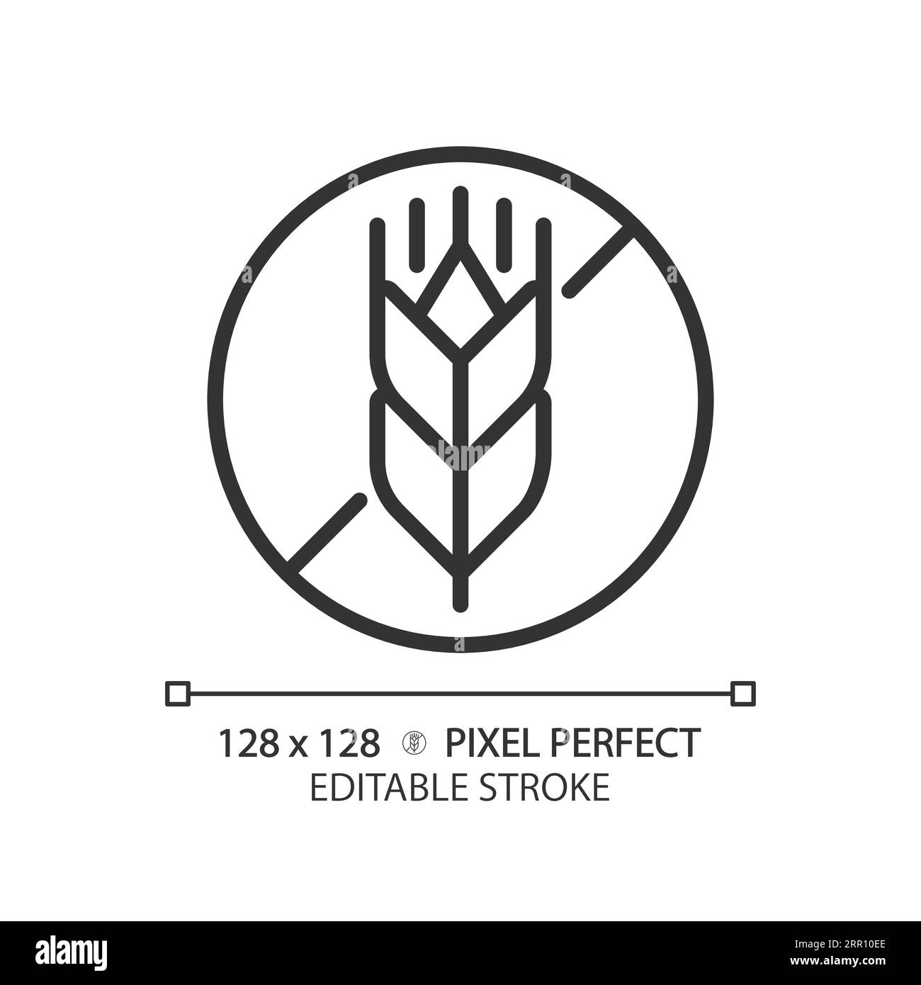 2D customizable thin linear black gluten free icon Stock Vector Image ...