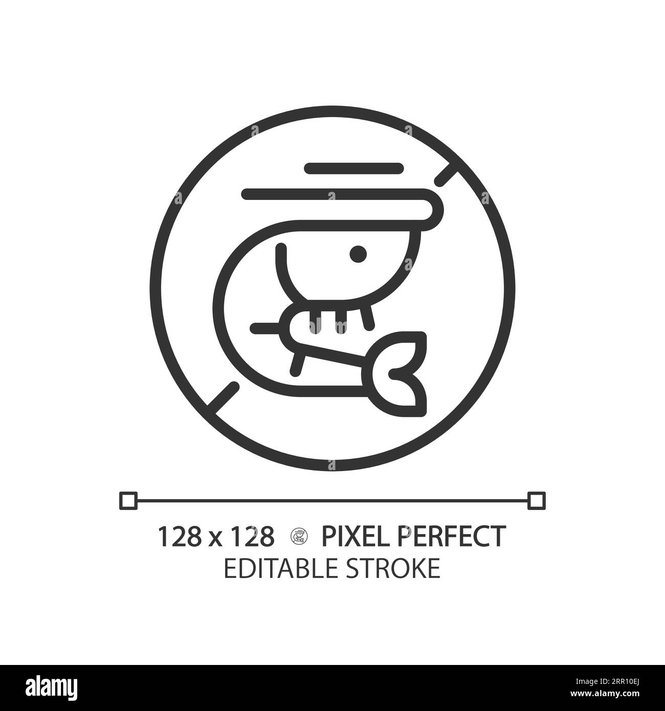 2D customizable thin linear black shrimp free icon Stock Vector Image ...