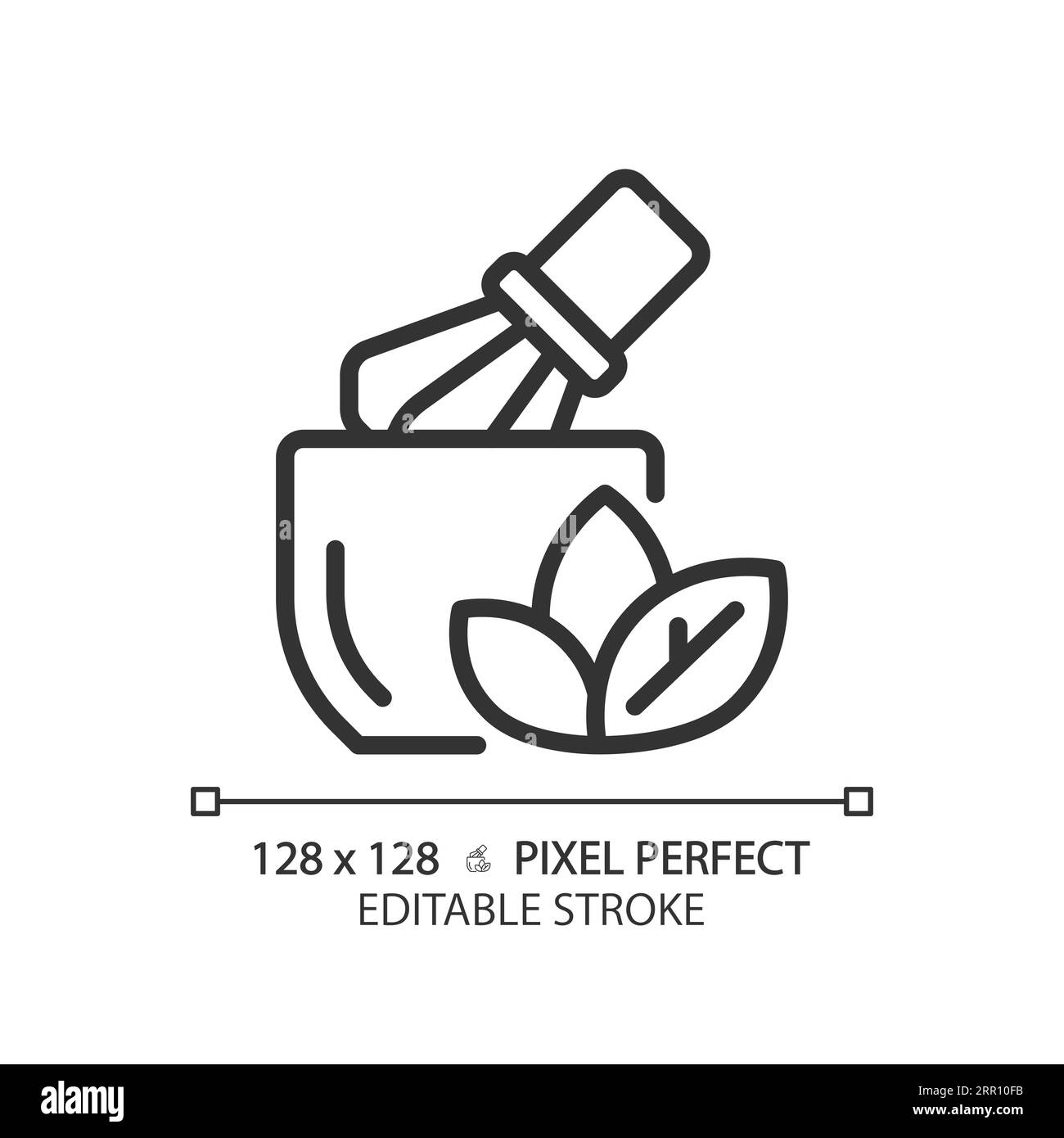 2D customizable thin linear black herbal icon Stock Vector