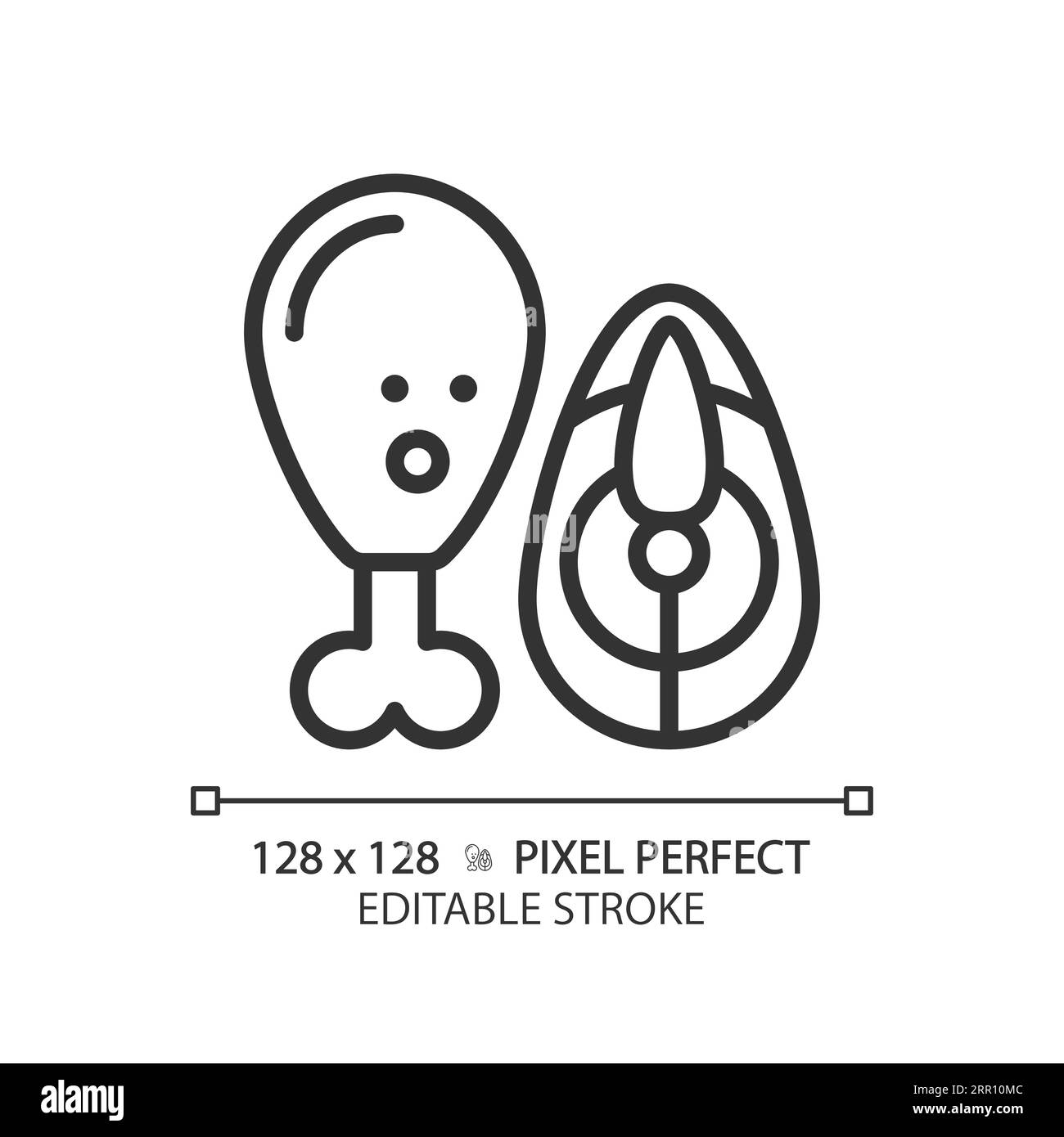 2D customizable thin linear black meat icon Stock Vector Image & Art ...