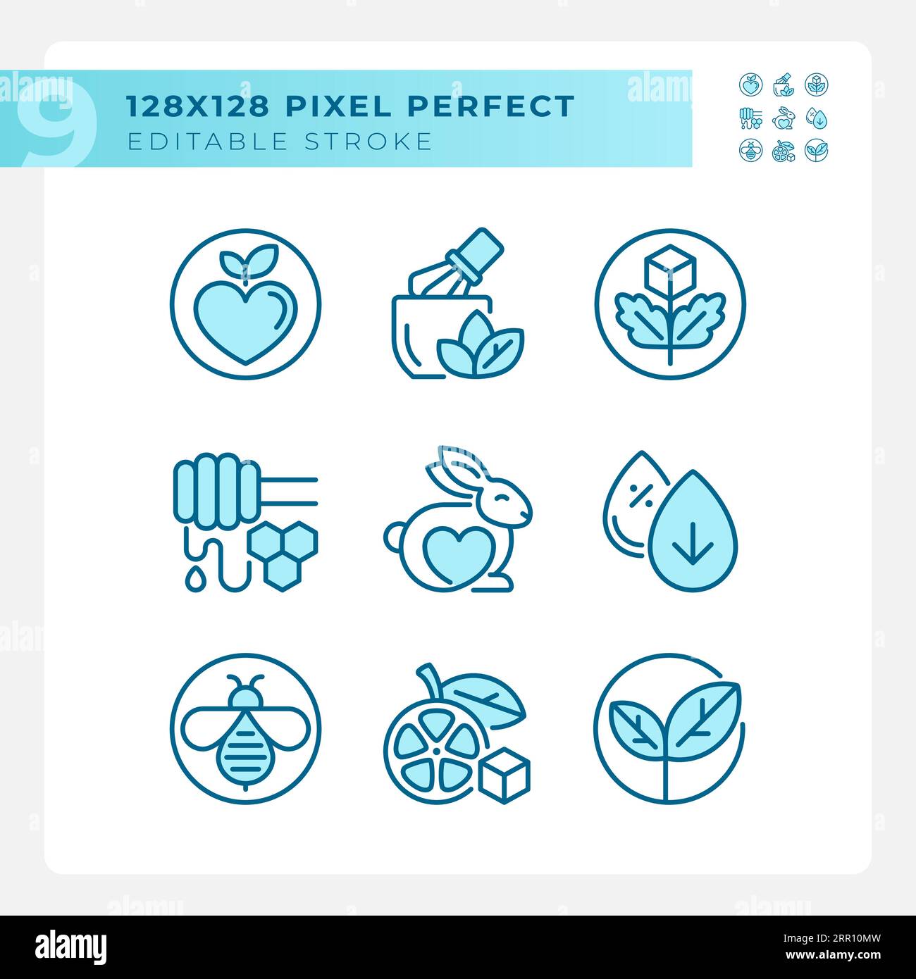 Editable blue allergen free icons pack Stock Vector Image & Art - Alamy