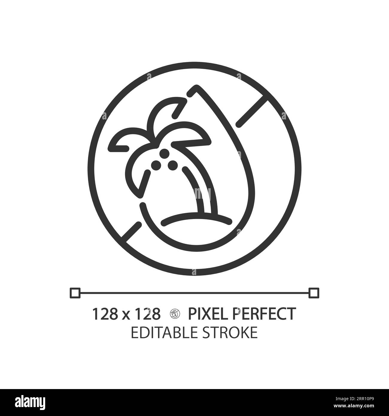 2D customizable thin linear black palm oil free icon Stock Vector Image ...