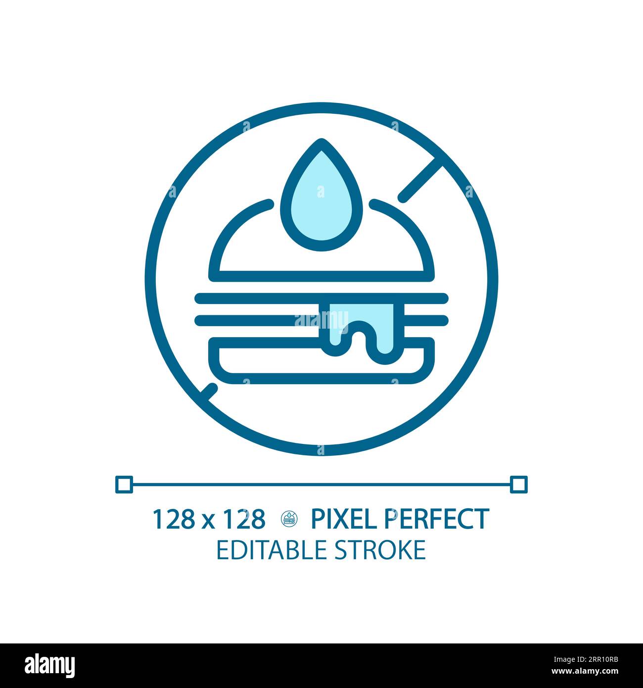 2D customizable thin linear blue junk food icon Stock Vector